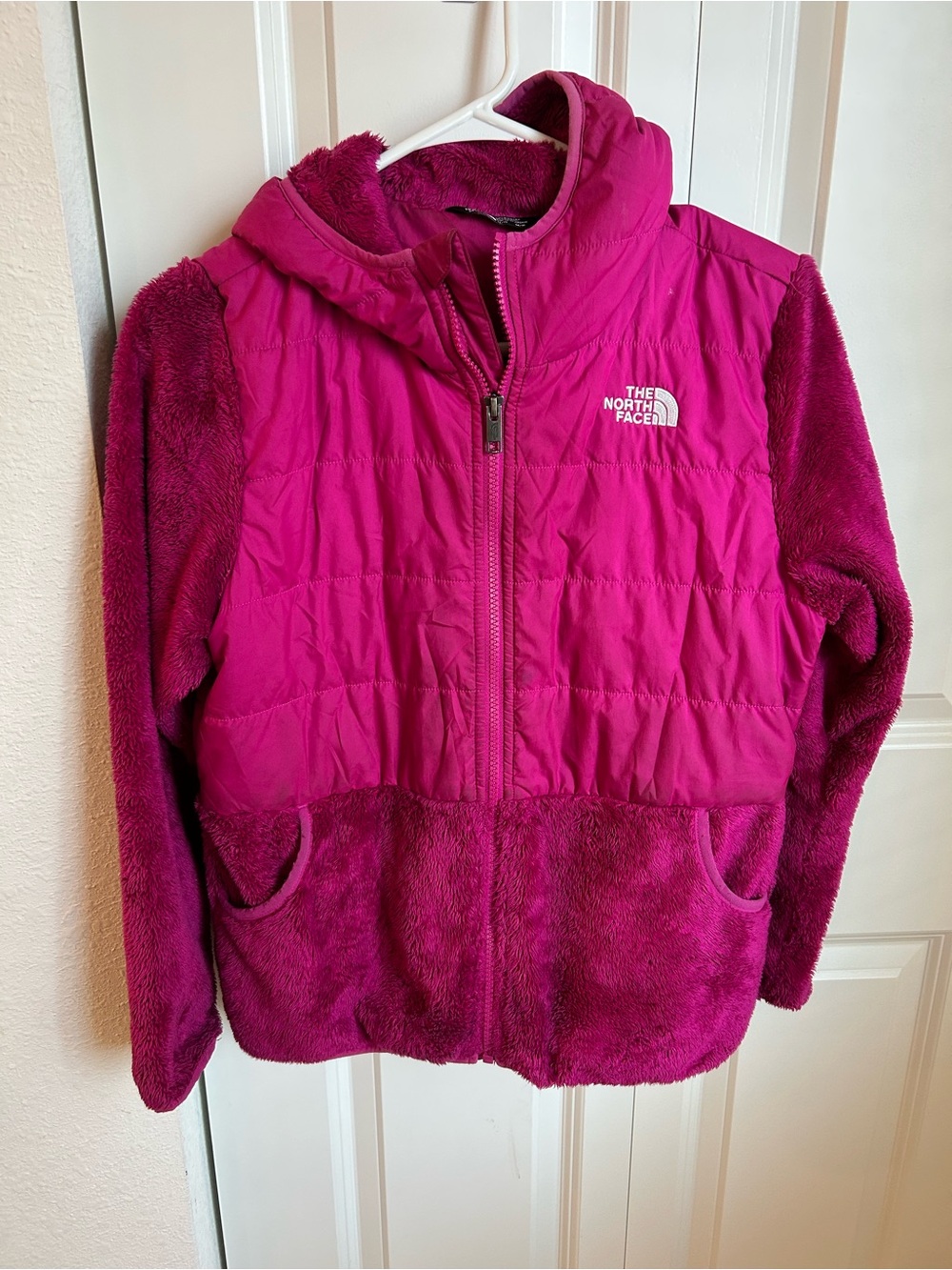 The North Face Girls' Bright Magenta Hooded Fleece & Insulated Jacket